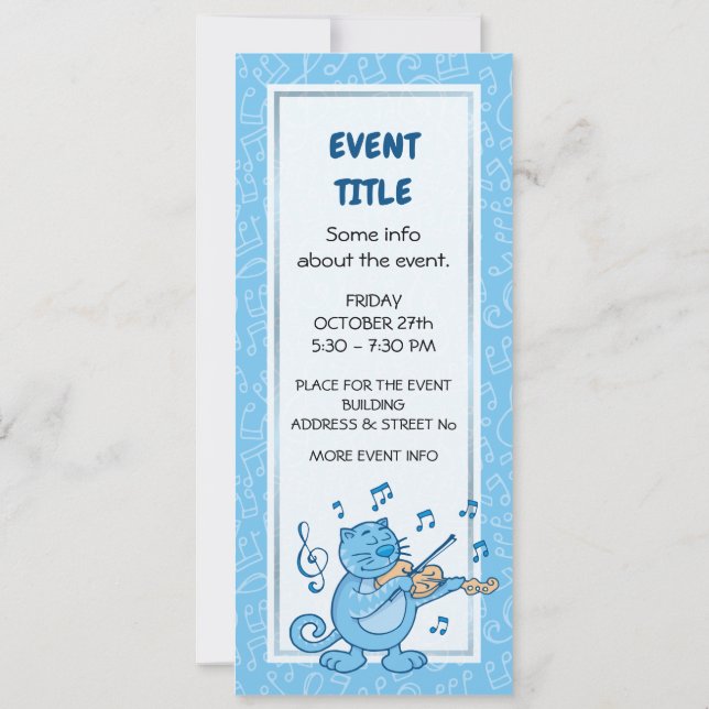Cat Azul com Convite Violino (Verso)