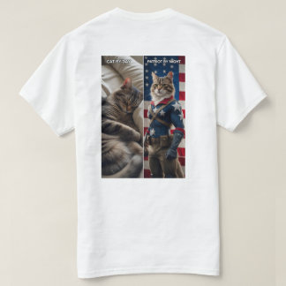Cat by Day, Patriot by Night - Engraçado Camisa de