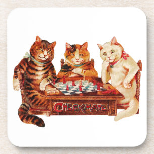 Cat Chess Checkmate Louis Wain Porta copos