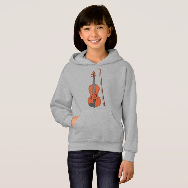 Cat e a Fiddle - Meu Violino - Garotas Hoodie (Frente Completa)