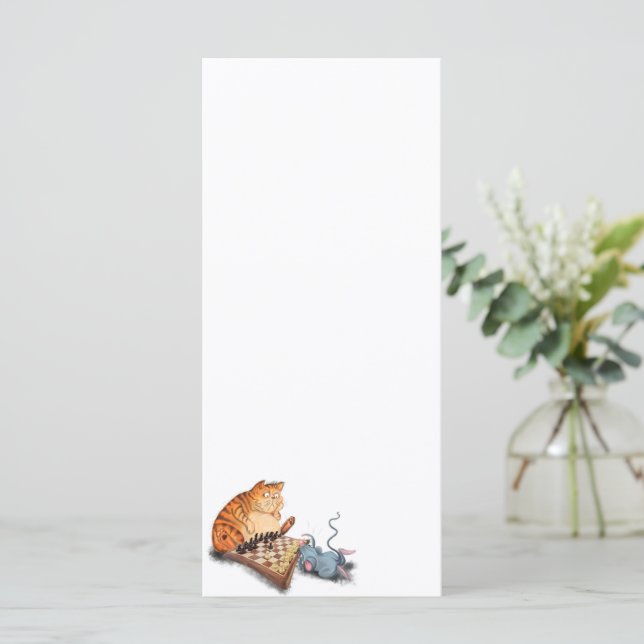 Cat e Mouse jogando xadrez no menu engraçado (Em pé/Frente)