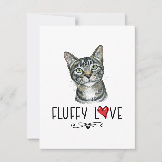Cat Fluffy Love Gatinho Meow Retrato (Frente)