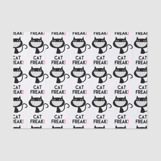 Cat Freak! Papel para tecidos divertidos (Frente )
