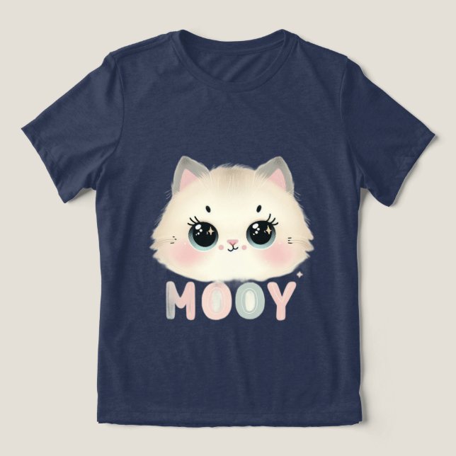 cat girs tee shirt for girs and women (Design frontal)