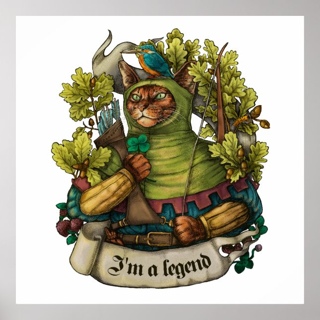 Cat Knight vintage impressão (Frente)