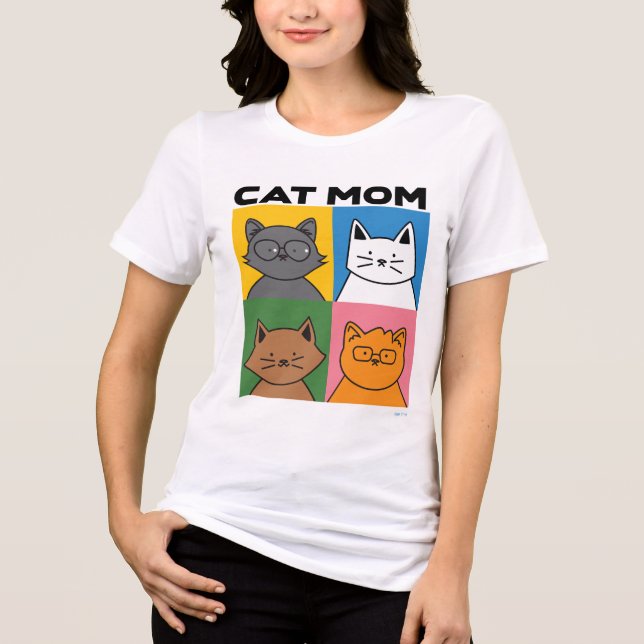 CAT LADY, CAT MOM T-SHIRTS (Frente)