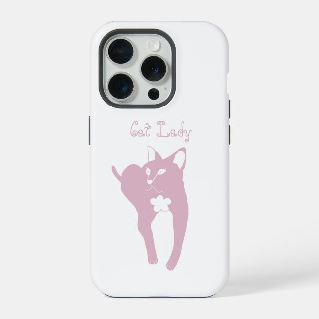Cat Lady iPhone 15 Pro Case (Verso)