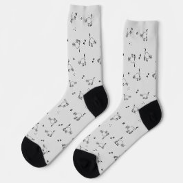Cat Line Art Pattern Sock by AuthentiKids