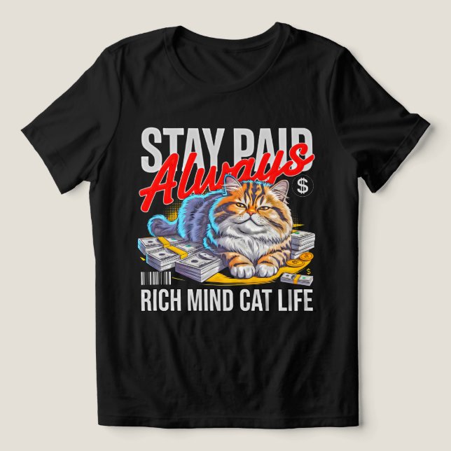 Cat Lover Women Funny Rich Money Stack Design (Design frontal)