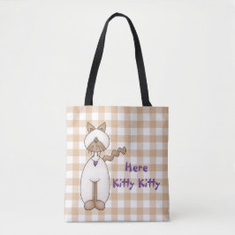 Cat Lovers Gingham Tote Bag