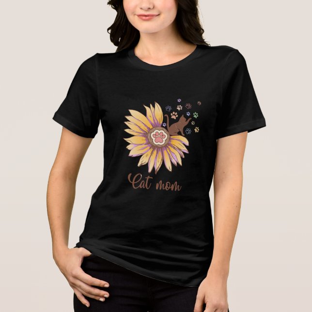 Cat Mãe - Design de Gato Floral Bonito (Frente)