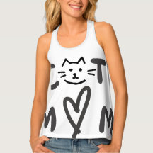 Cat Mãe Heart Design | Gato Lover Minimalista