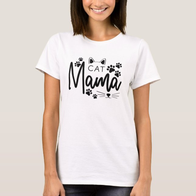 Cat Mama Camiseta (Frente)