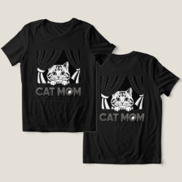 Cat Mamãe Black T-Shirt