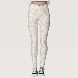 Cat Microprint Leggings – Soft Beige