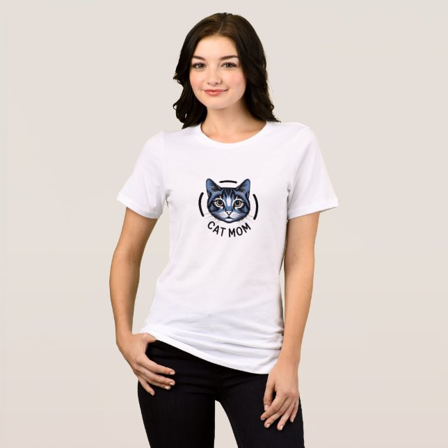 Cat Mom Graphic T-Shirt for Women (Frente Completa)