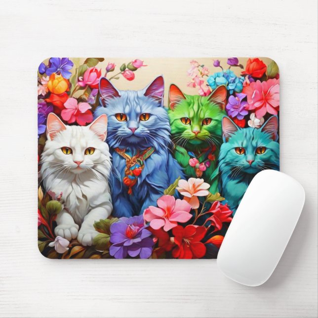 Cat Mouse Pad – Perfect Gift for Cat Lovers (Com mouse)