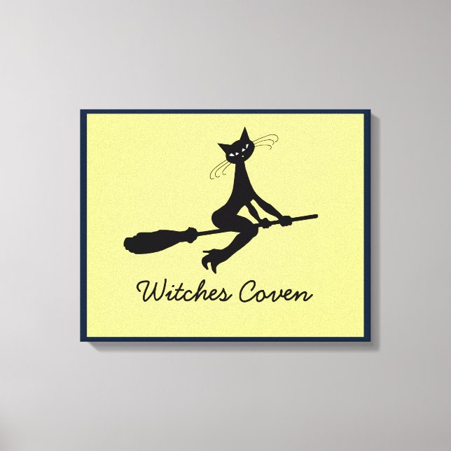 Cat On Broomstick Canvas (Frente)