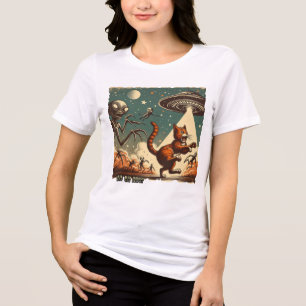 Cat OVNI Selfie: Invasão de Vintage (T-shirt femin