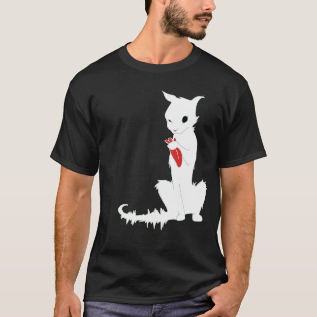 CAT PEGOU SUA camisa de LÍNGUA CINZA (Frente)