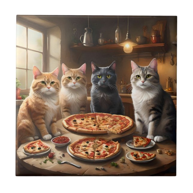 Cat Pizza Night, (Frente)