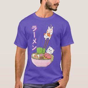 Cat Ramen Camisa Raparigas Homens Japoneses Kawaii