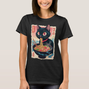 Cat Ramen Japonês Camisetas Gráficas Engraçadas Ka