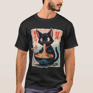 Cat Ramen Japonês Camisetas Gráficas Engraçadas Ka