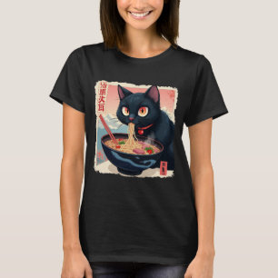 Cat Ramen Japonês Camisetas Gráficas Engraçadas Ka