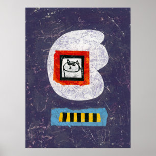 Cat Senta-Se Para Arte De Poster De Parede De Foto