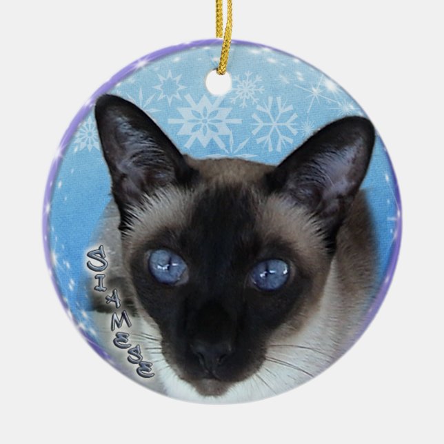CAT SIAMESE - Enfeites de natal IMPRESSIONANTES (Frente)