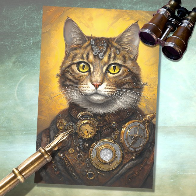 Cat Steampunk 2 Papel Decoupage (Criador carregado)