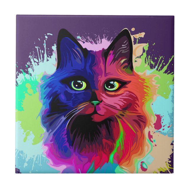 Cat Trippy Psychedelic Pop Art (Frente)