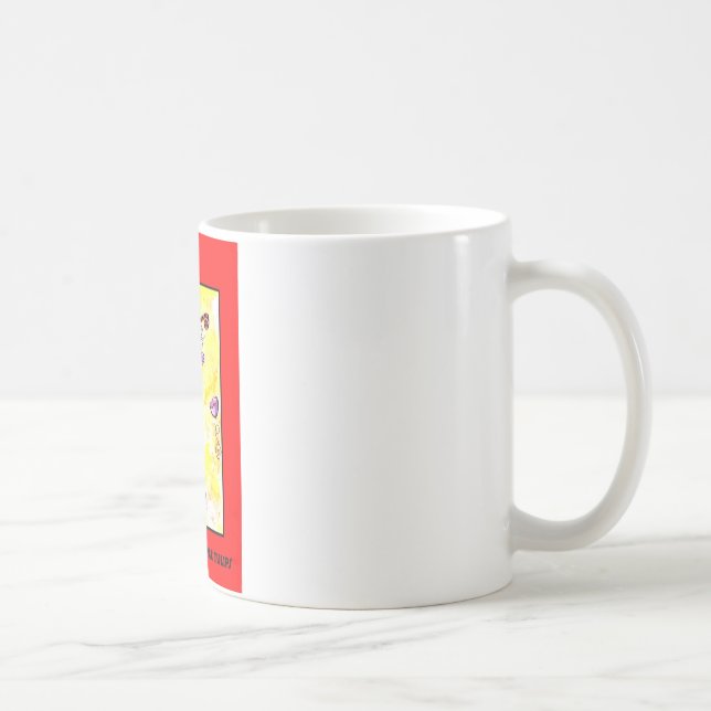 "CAT VERMELHO E TULIPAS ROXAS" 11 onças. CANECA DE (Direita)