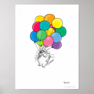 CAT WITH BALLOONS poster por Sandra Boynton