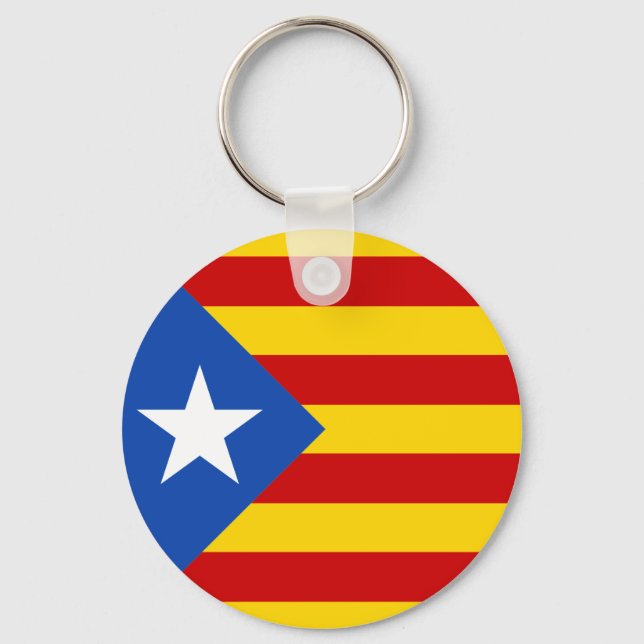 Catalonia Estrellada Flag Chaveiro (Frente)