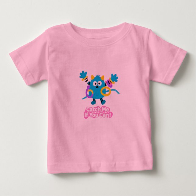 "Catch Me If You Can" Camiseta Infantil Monstro Fo (Frente)