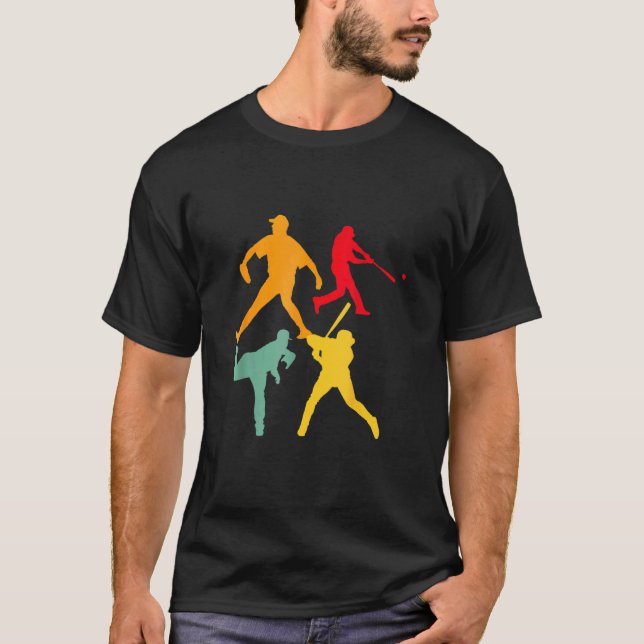 Catcher Pitcher Batedor Meninos Camisa Masculina d (Frente)
