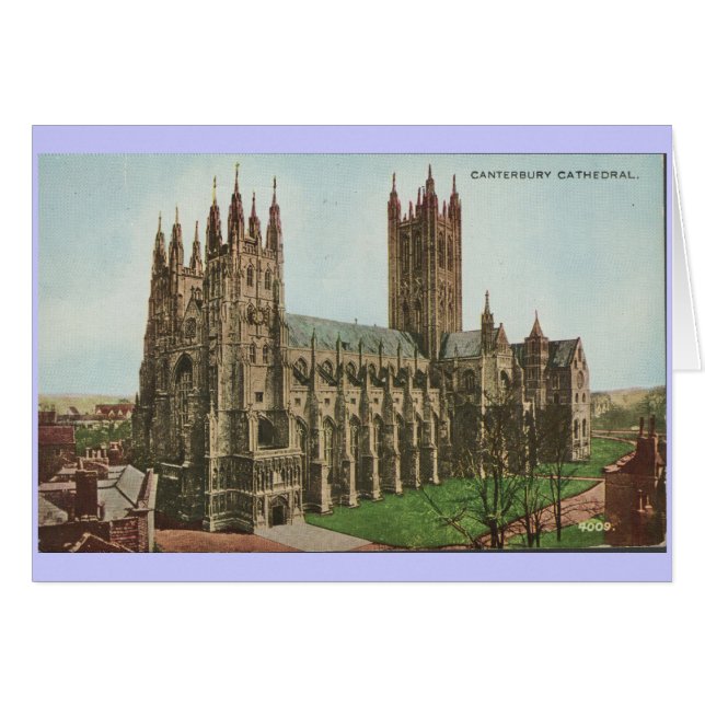 Catedral 1966 de Canterbury do cartão do vintage (Frente Horizontal)