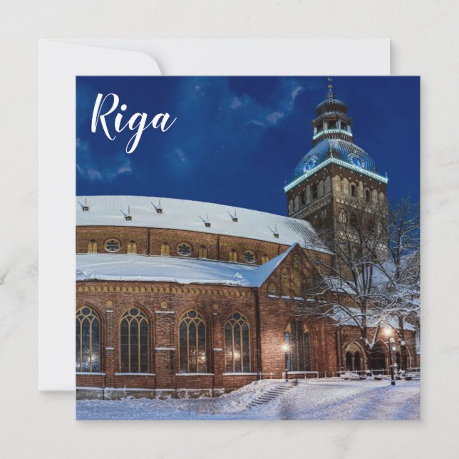 Catedral de Dome na praça Dome em Riga, Letónia (Frente)