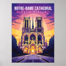 Catedral de Notre-Dame, poster de viagem