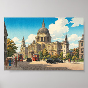 Catedral de São Paulo Impressão em Xilogravura Jap