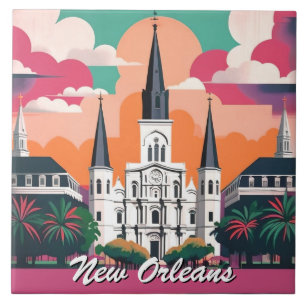 Catedral de St Louis de Nova Orleans Céu Vibrante