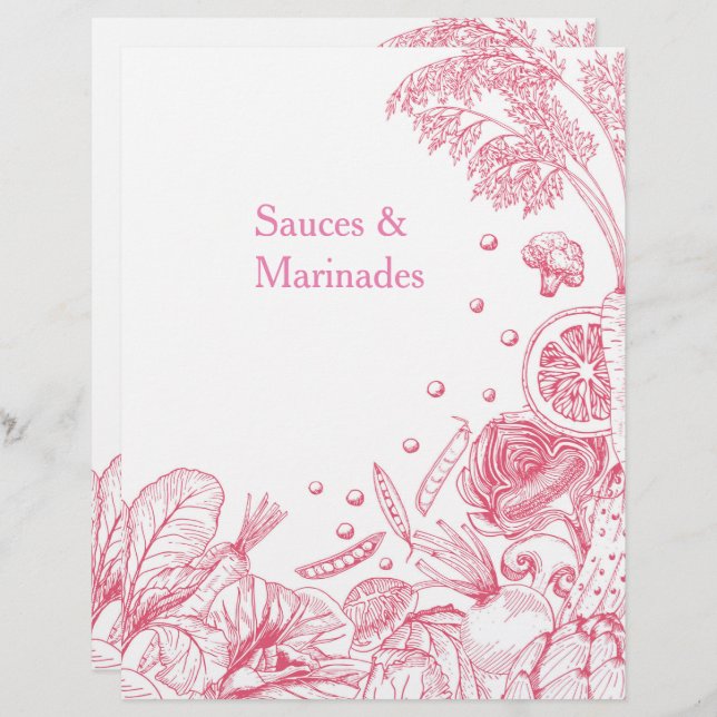 Categoria de Receita de Vegetais Rosa Retirados à  (Frente/Verso)