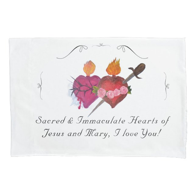 Catholic Customizable Hearts of Jesus & Mary (Frente)