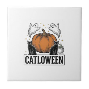 Catloween Gato Preto Fantasma Halloween Design Vet