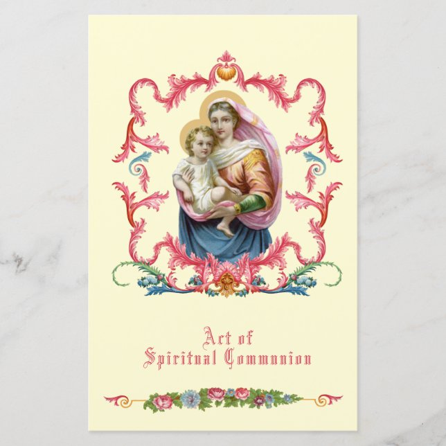 Católica Religiosa Comunhão Espiritual Mary Jesus (Frente)