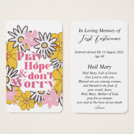 Católico moderno no cartão de oração da memória