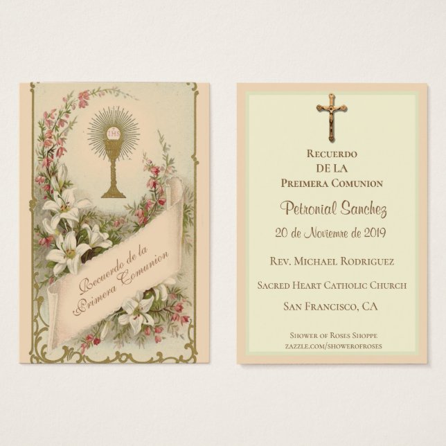 Católico religioso da Primeira Comunhão Espanhola (Frente & Verso)