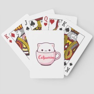 "Catpuccino Cartas de Baralho de Gatos Fofos e Caf